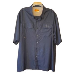 Habit Mens Blue Solar Factor Golf Fishing Short‎ Sleeve Buttondown Shirt Size XL